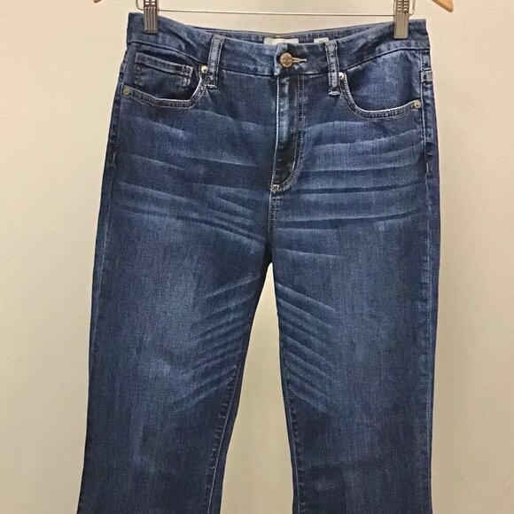 Miss Me 29 (7/8) High Rise Flare Women’s Jeans Frayed Fringe Hems Stretch - Picture 5 of 14